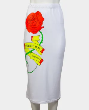 STRETCH MAXI SKIRT TATTOO ROSE