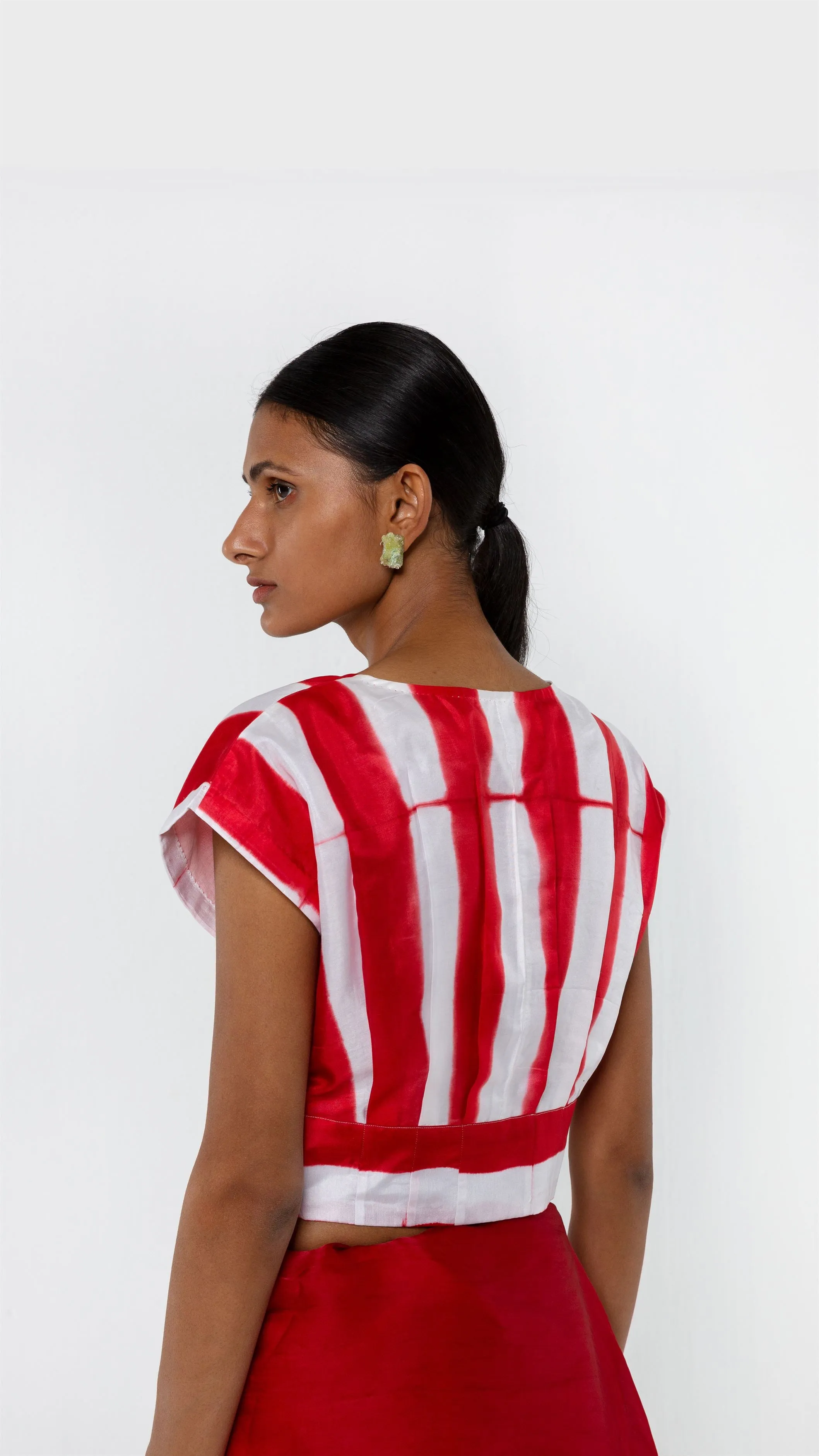 Studio Medium   I   Shibori Roumier ITAJIME BLOUSE - REDPOLB 76