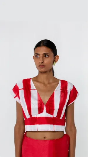 Studio Medium   I   Shibori Roumier ITAJIME BLOUSE - REDPOLB 76