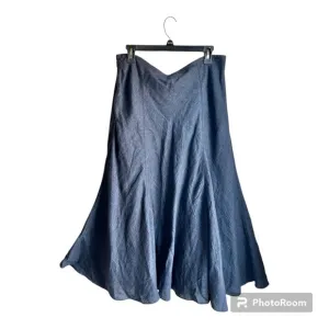 Sundance linen dark gray lined flare midi maxi skirt 12