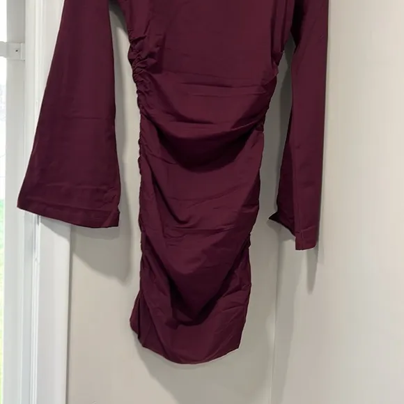 Susana Monaco gathered crew flare long sleeve dress port