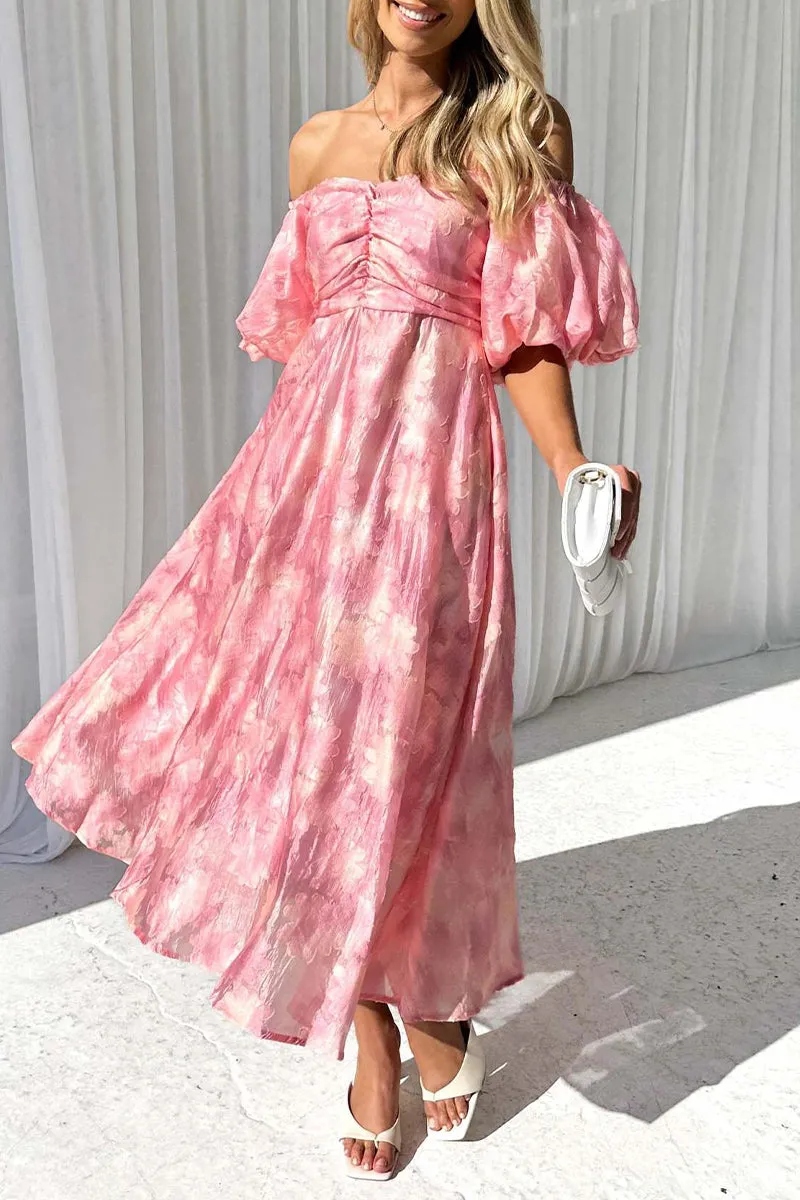 Sweet Elegant Solid Fold Off the Shoulder A Line Dresses(3 Colors)