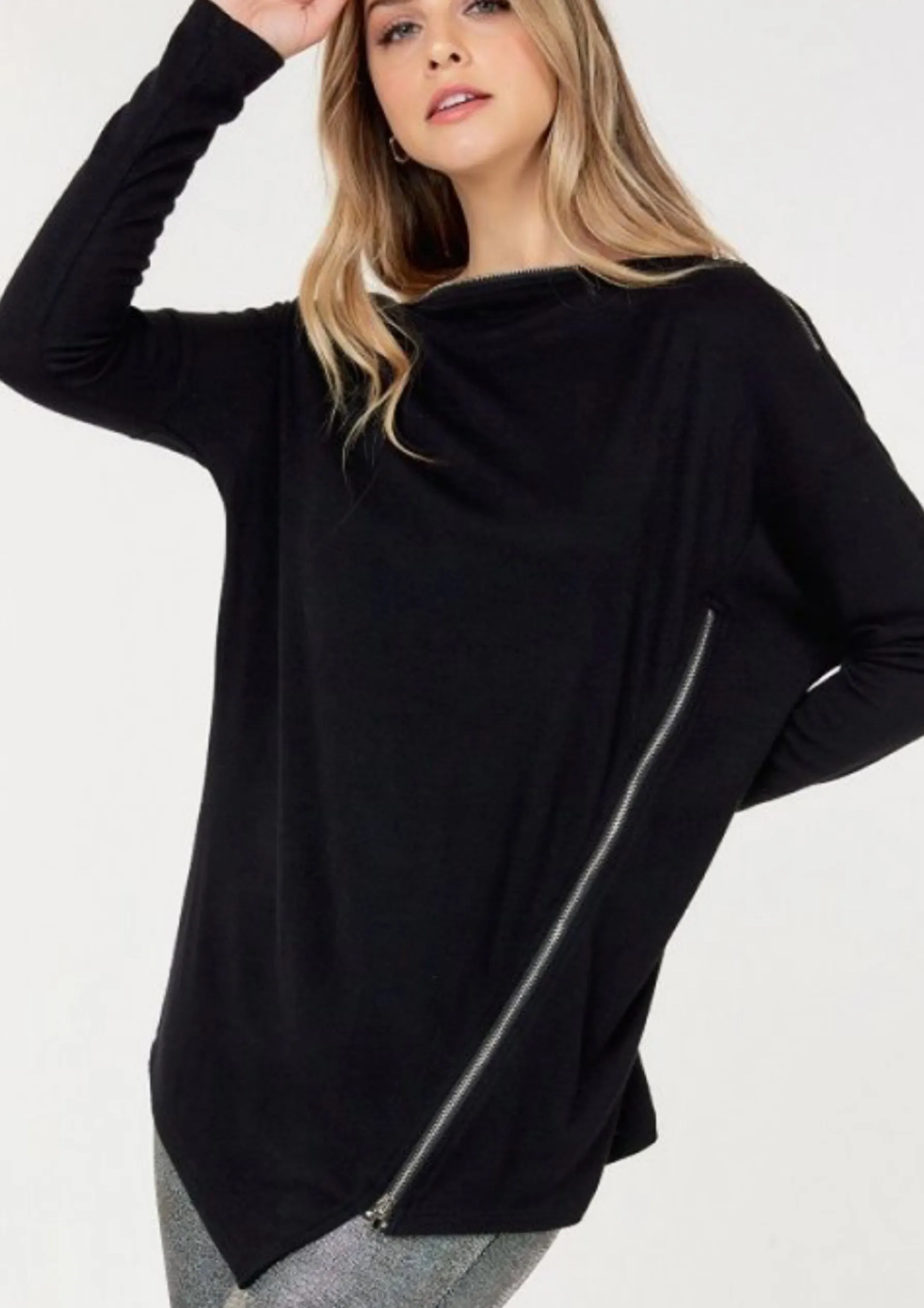 Take my zipper Off shoulder top (Mustard & Black)