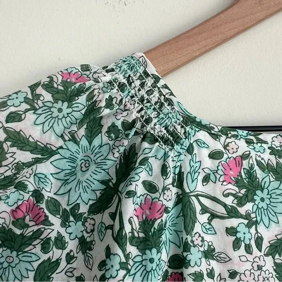 Talbots VOILE FIT &amp; FLARE DRESS  Pretty Primrose 12 Floral Elastic Waist midi