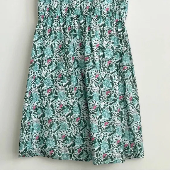 Talbots VOILE FIT &amp; FLARE DRESS  Pretty Primrose 12 Floral Elastic Waist midi