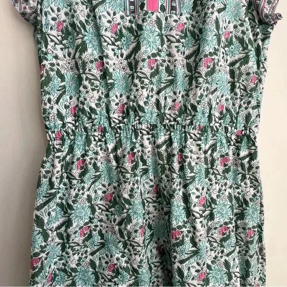 Talbots VOILE FIT &amp; FLARE DRESS  Pretty Primrose 12 Floral Elastic Waist midi