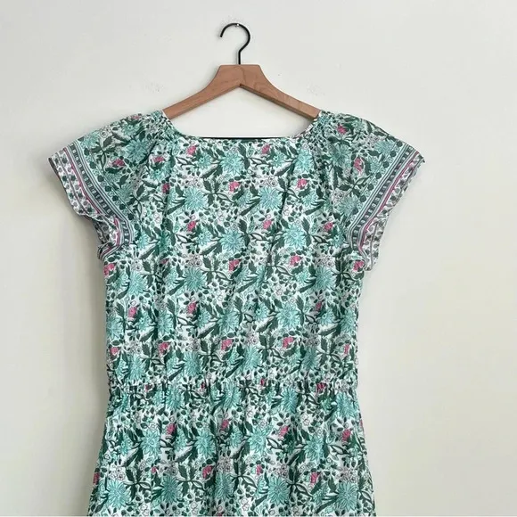 Talbots VOILE FIT &amp; FLARE DRESS  Pretty Primrose 12 Floral Elastic Waist midi