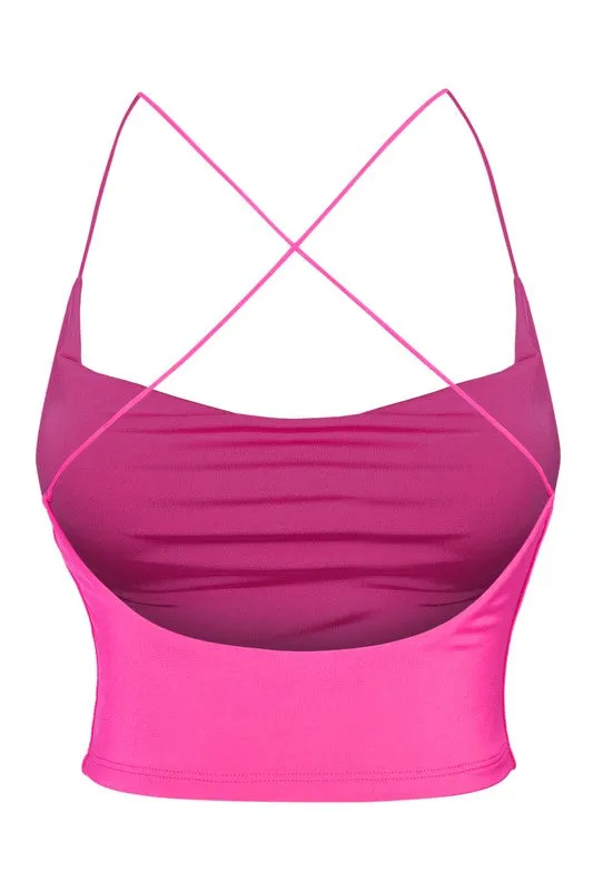 Tania Crop Top(Fuchsia)