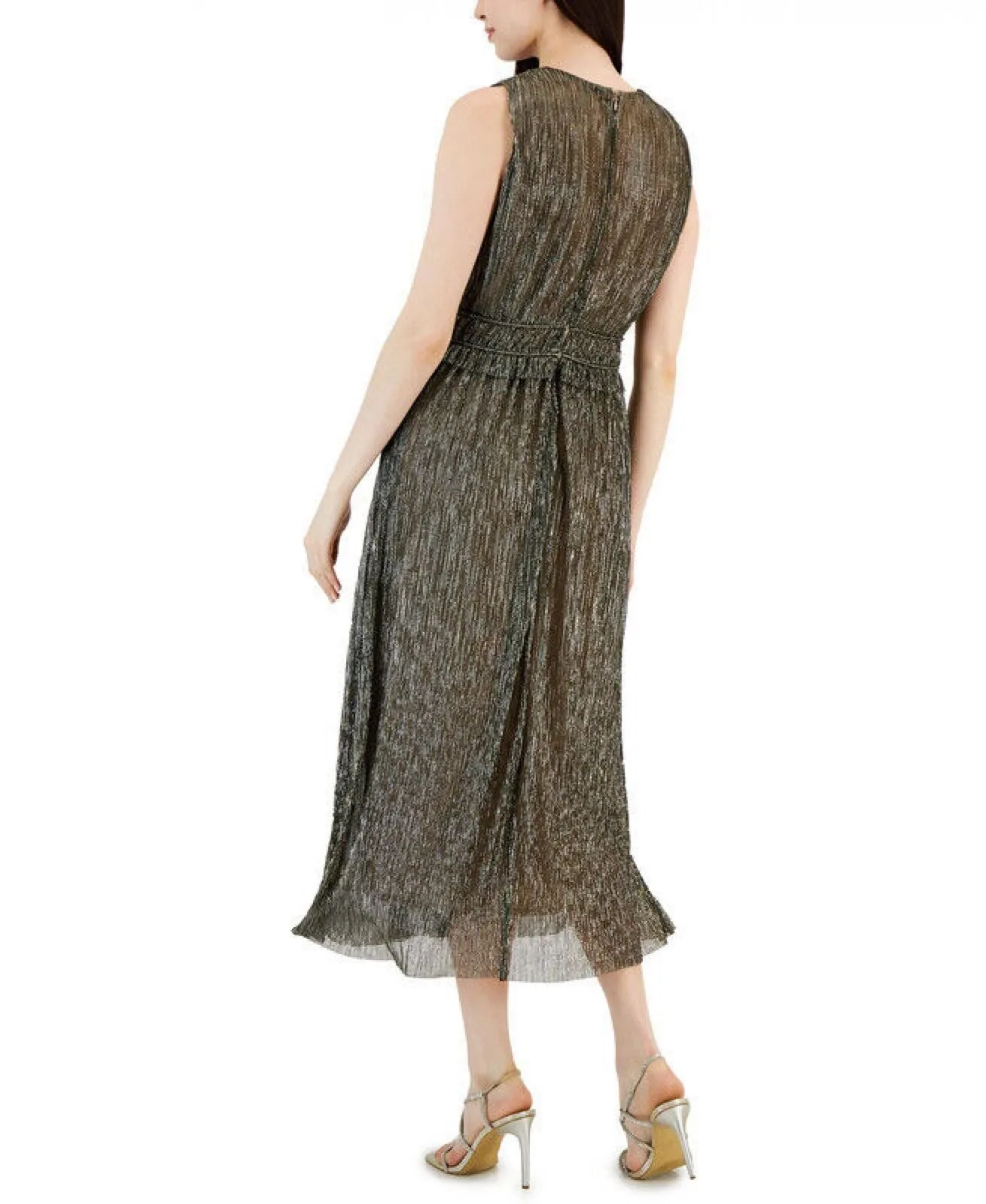 Taylor Women's Metallic V-Neck Fit & Flare Dress 2149M