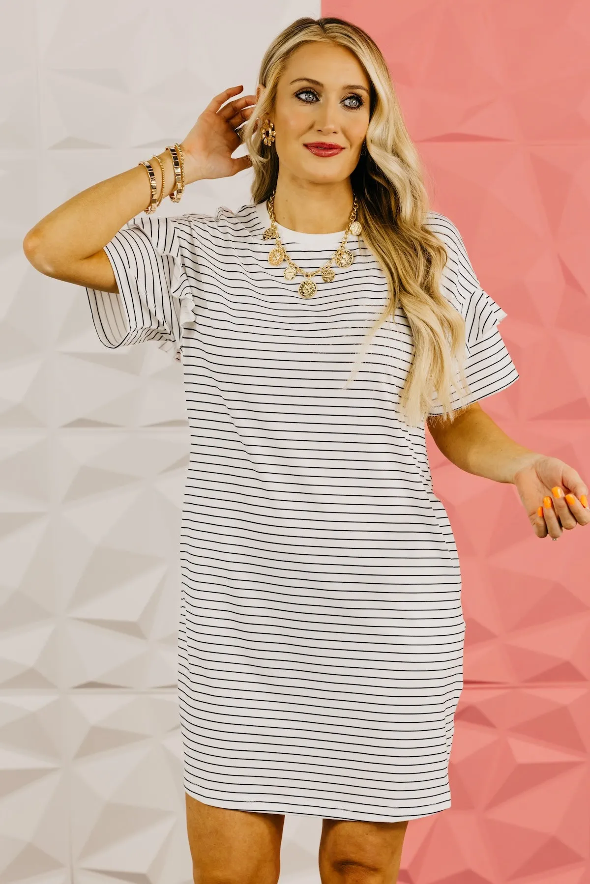 The Summer Ruffle Sleeve Mini Dress