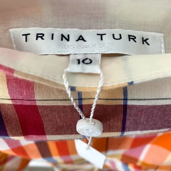 TRINA TURK | NWT $198 Plaid Ruffle Skirt Mini Wrap - Women’s 10