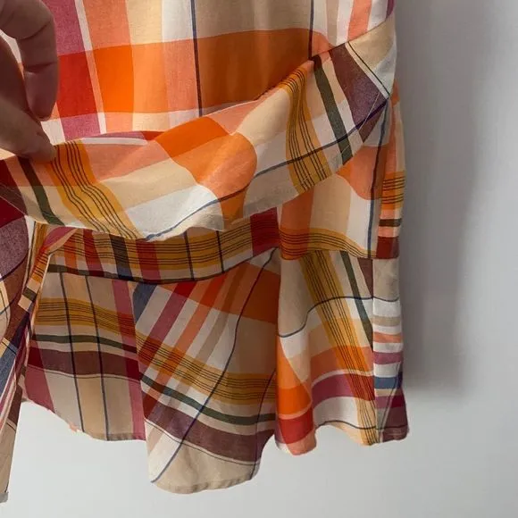 TRINA TURK | NWT $198 Plaid Ruffle Skirt Mini Wrap - Women’s 10