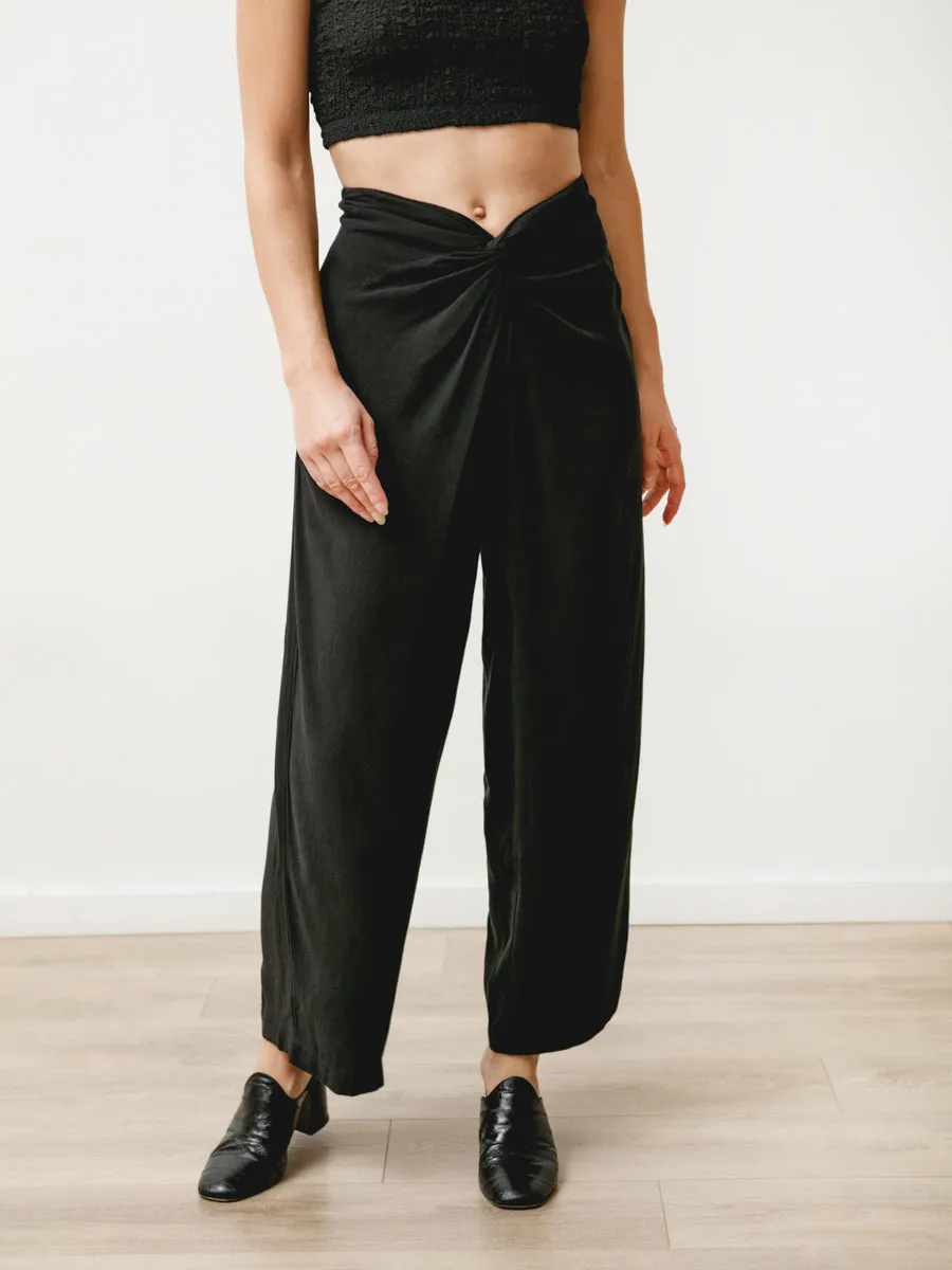 twist pant - textured tencel black