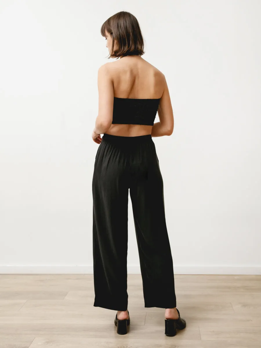 twist pant - textured tencel black