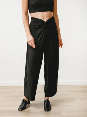 twist pant - textured tencel black