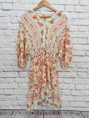 UMGEE Womens Tunic Top Sz S Ditsy Floral Mock Romantic Dress Boho Cottagecore