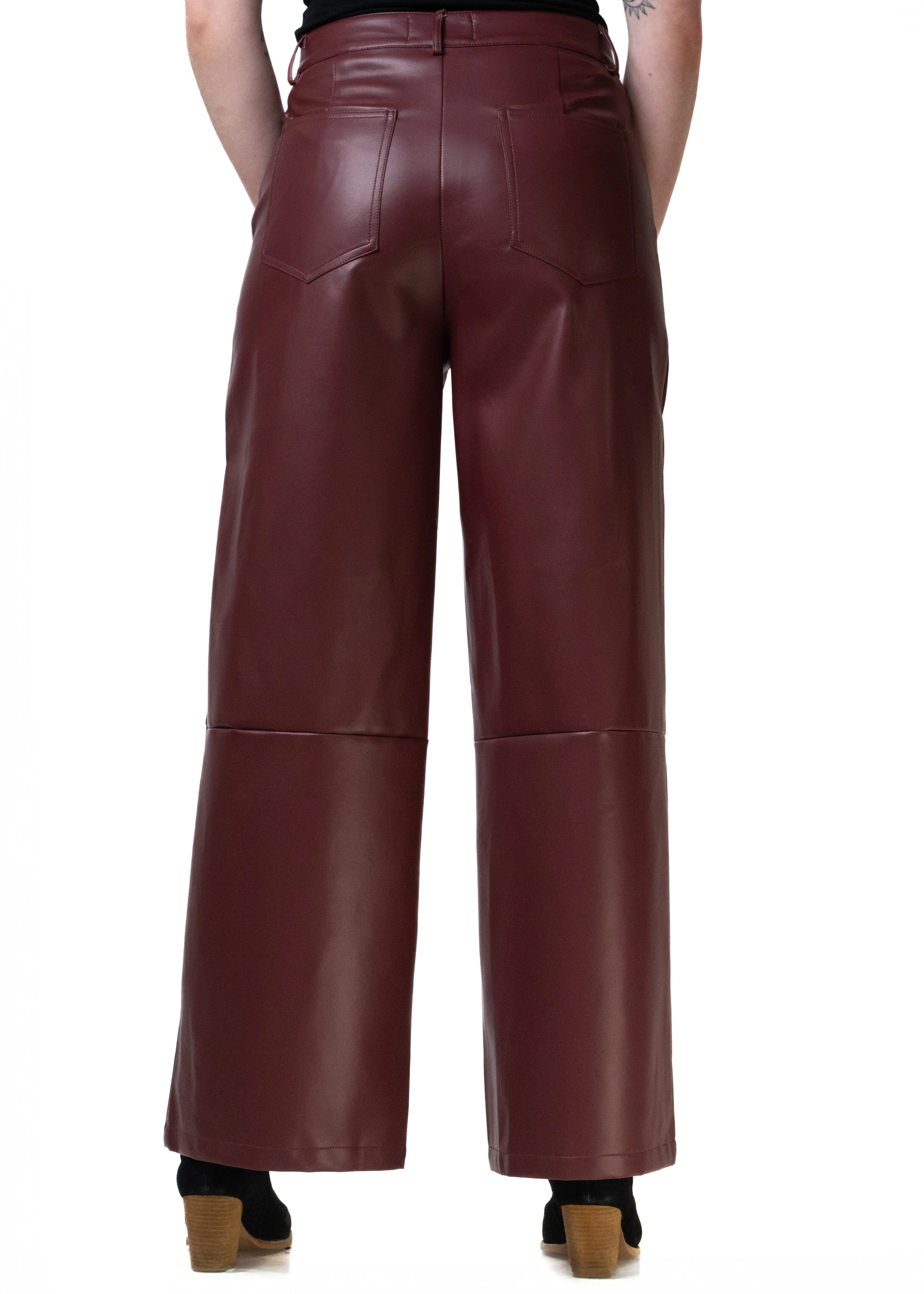 Vegan Leather Wide Leg Pant
