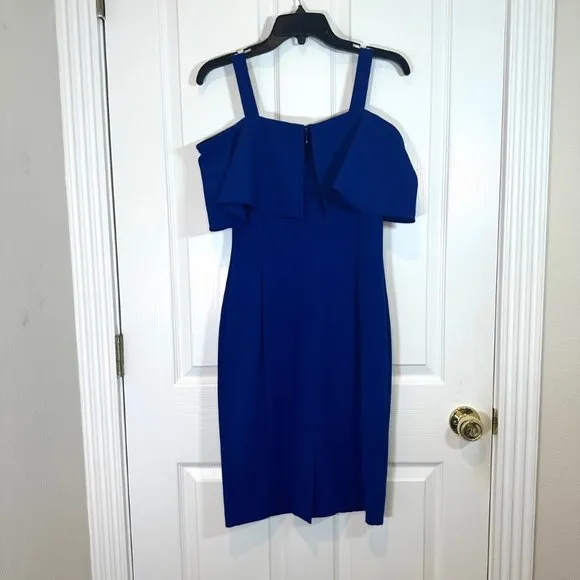 Vince Camuto Cobalt Blue Off-Shoulder Crepe Dress 6 - Like New