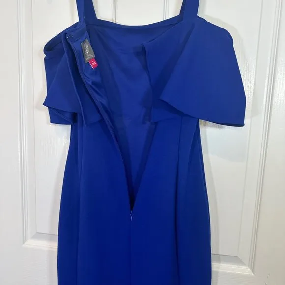 Vince Camuto Cobalt Blue Off-Shoulder Crepe Dress 6 - Like New