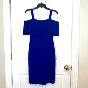 Vince Camuto Cobalt Blue Off-Shoulder Crepe Dress 6 - Like New