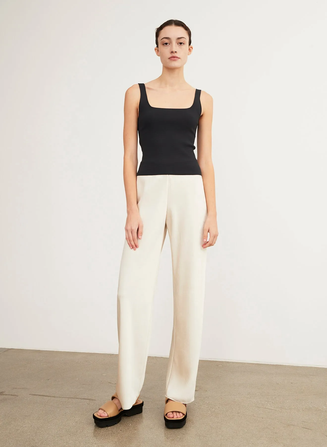 Vince Satin Bias Pant Bone