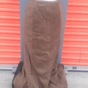 Vtg Worthington Tan brown Maxi Skirt Modest Herringbone sz 4