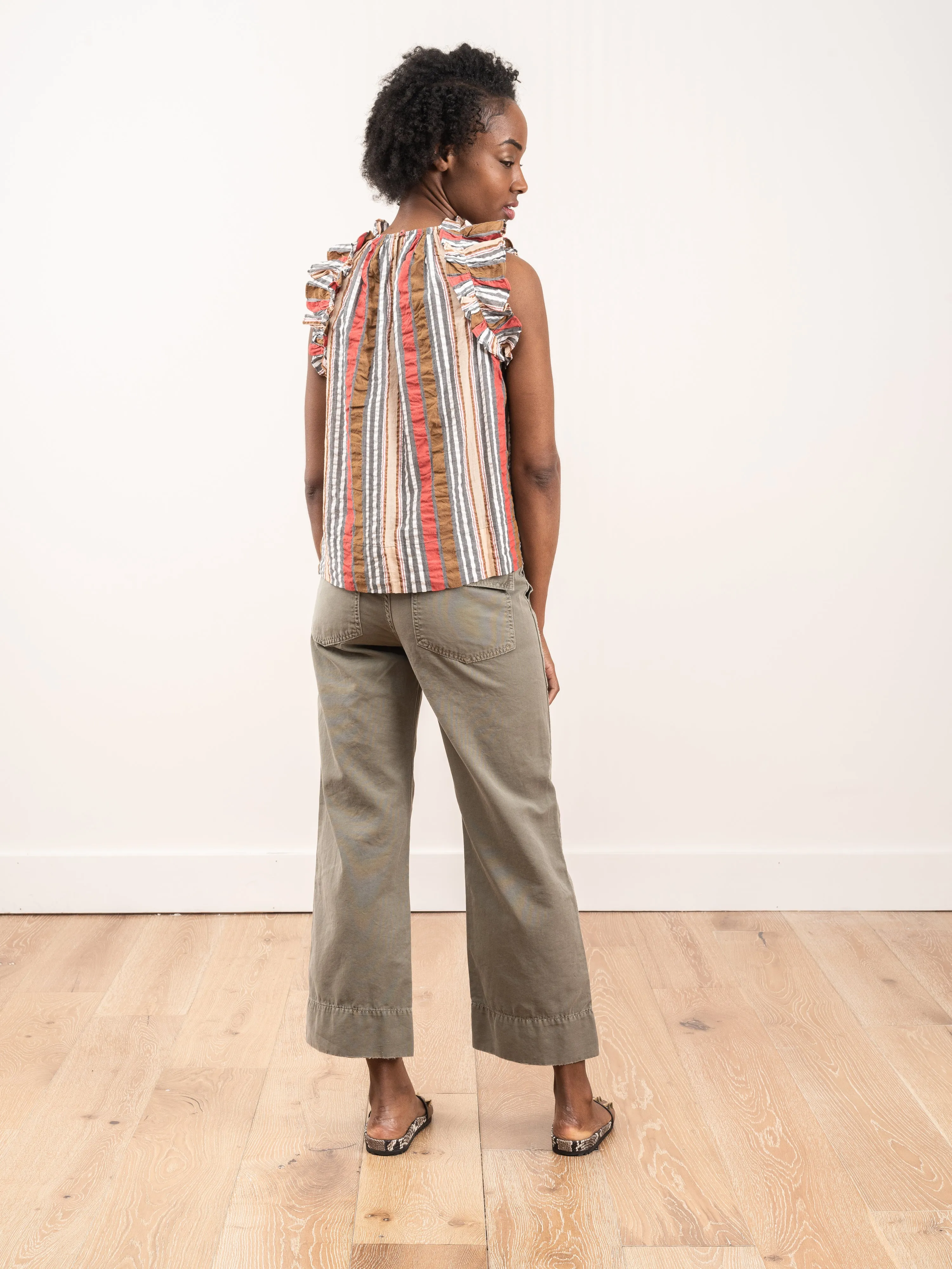 wide leg pant - grey/green