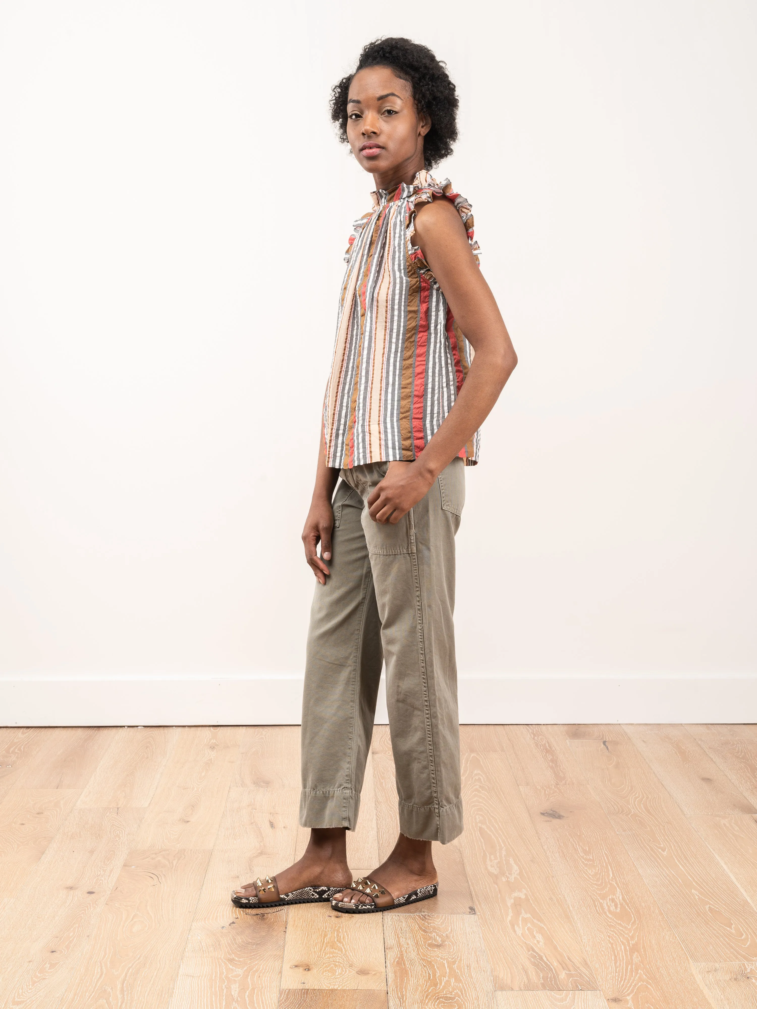 wide leg pant - grey/green