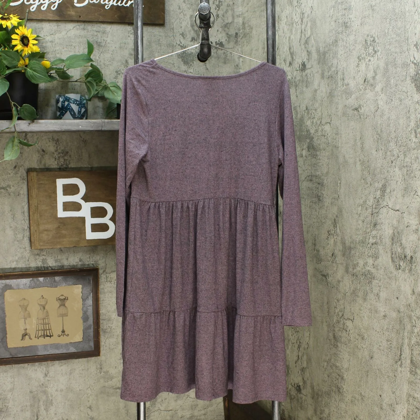 Wild Fable Long Sleeve Round Neck Tiered Babydoll Mini Dress