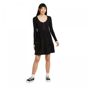 Wild Fable Long Sleeve Round Neck Tiered Babydoll Mini Dress