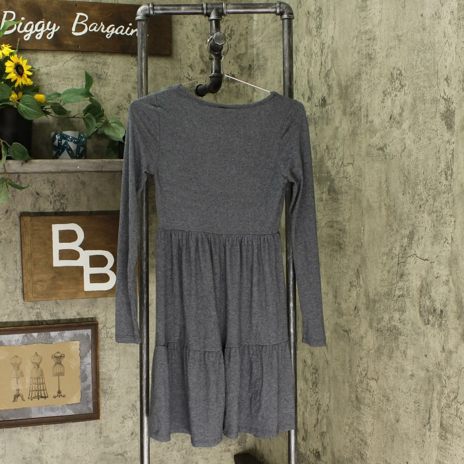 Wild Fable Long Sleeve Round Neck Tiered Babydoll Mini Dress