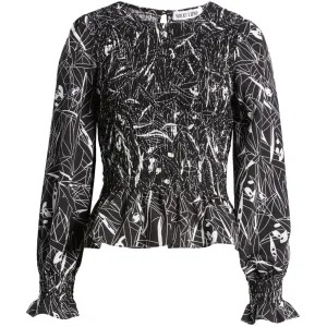 Winona Abstract Print Cotton Blend Blouse