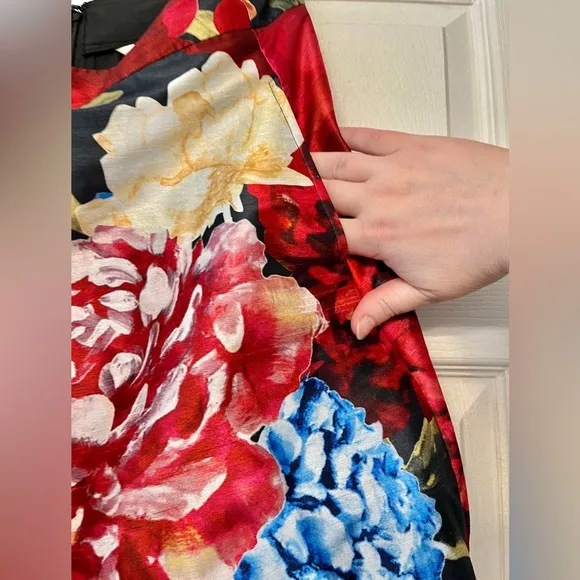 Winter Conservatory Vivid Floral Skirt | Full, Box Pleat, Pockets | 3X 24W