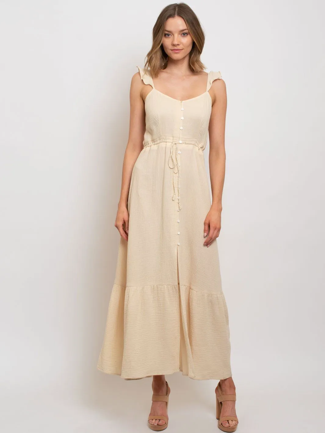 WOMEN'S BUTTON UP MAXI DRESS