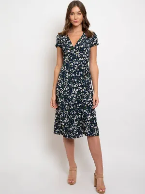 WOMEN'S FLORAL BUTTON UP MIDI DRESS