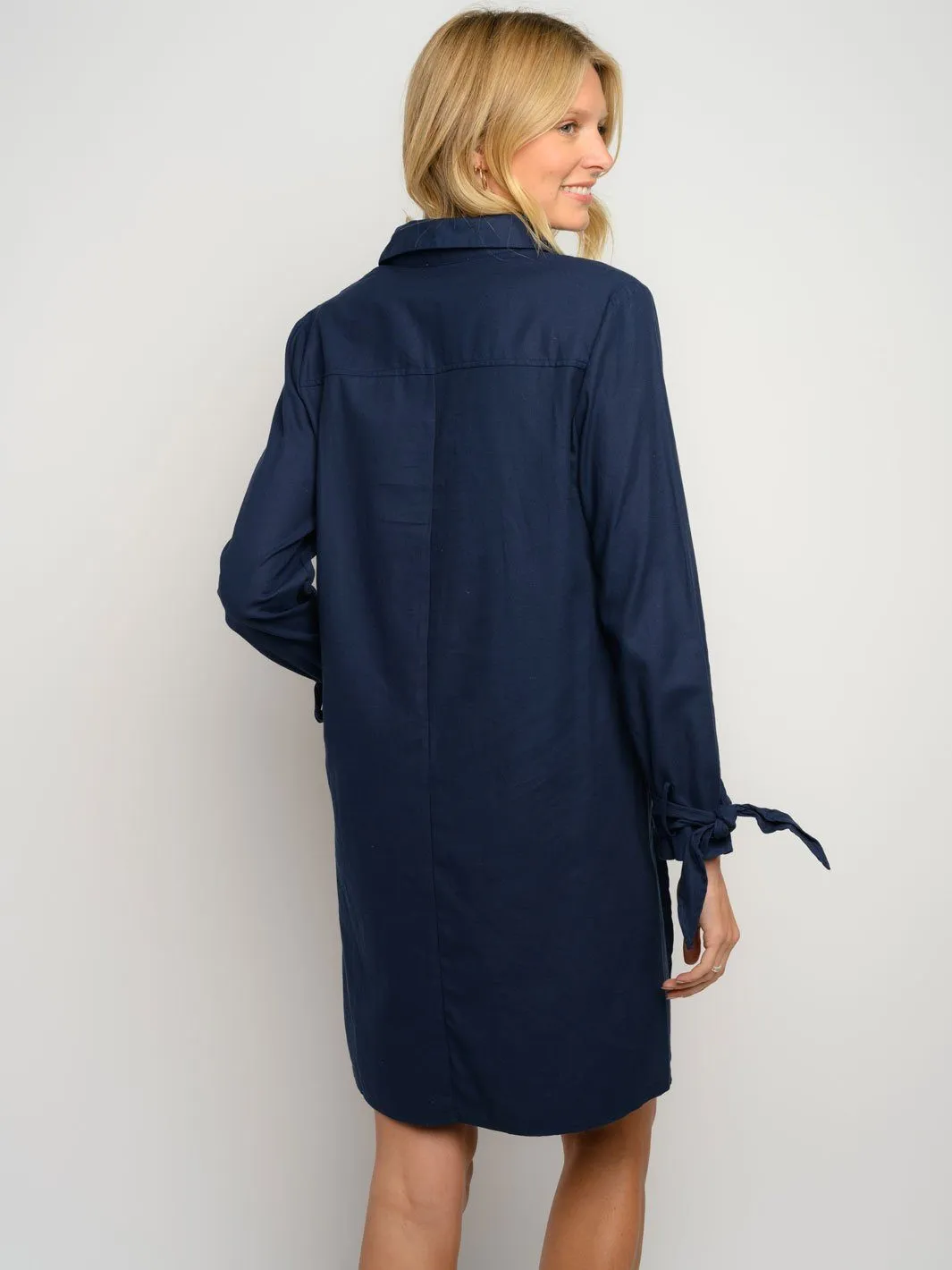 WOMEN'S LONG SLEEVE BUTTON UP MINI DRESS