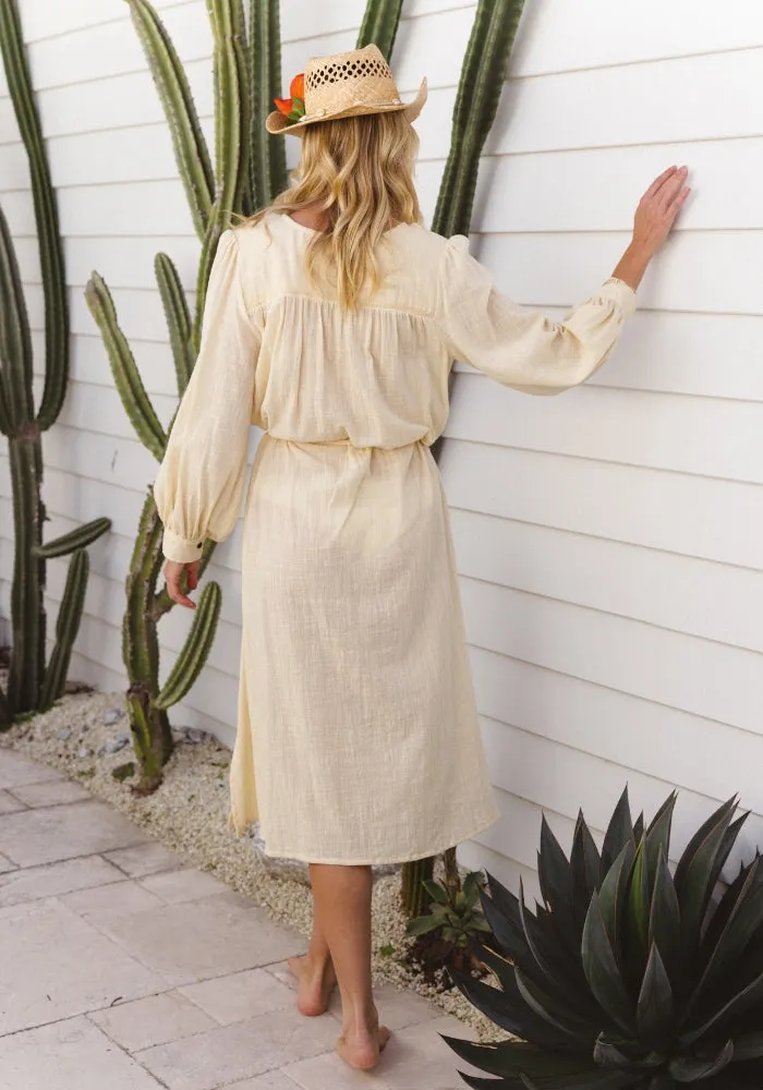 WS Sunset Button Up Dress - Butter