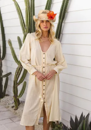 WS Sunset Button Up Dress - Butter