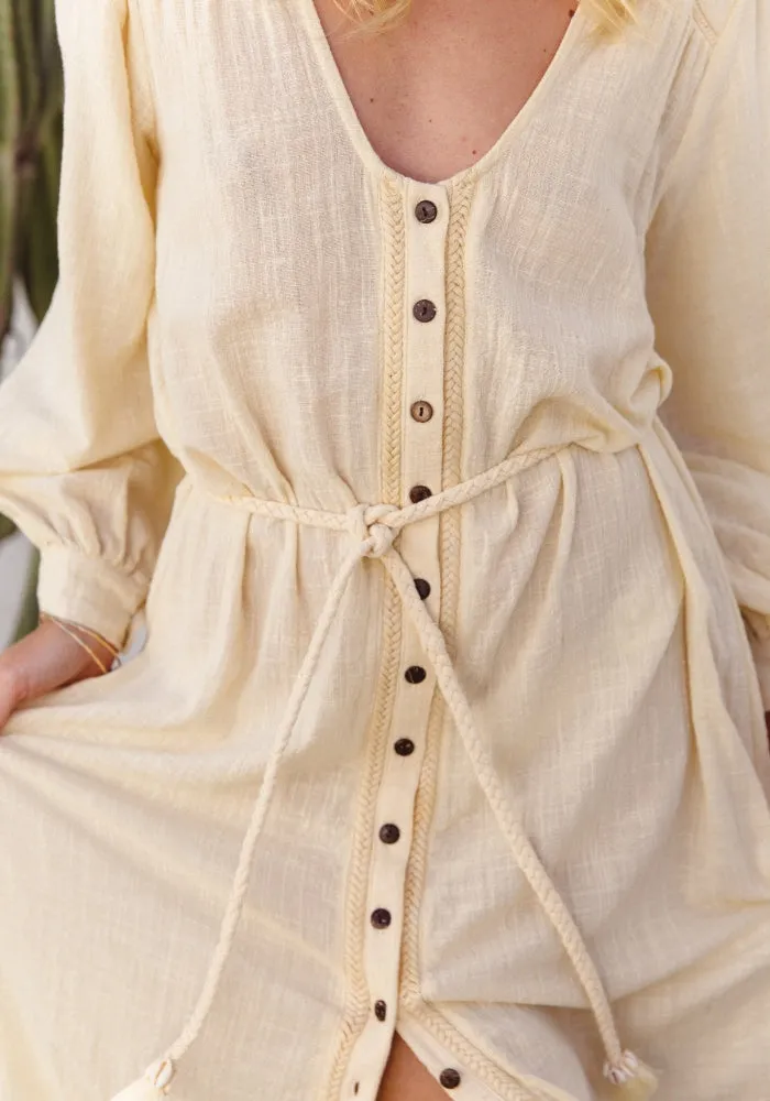 WS Sunset Button Up Dress - Butter