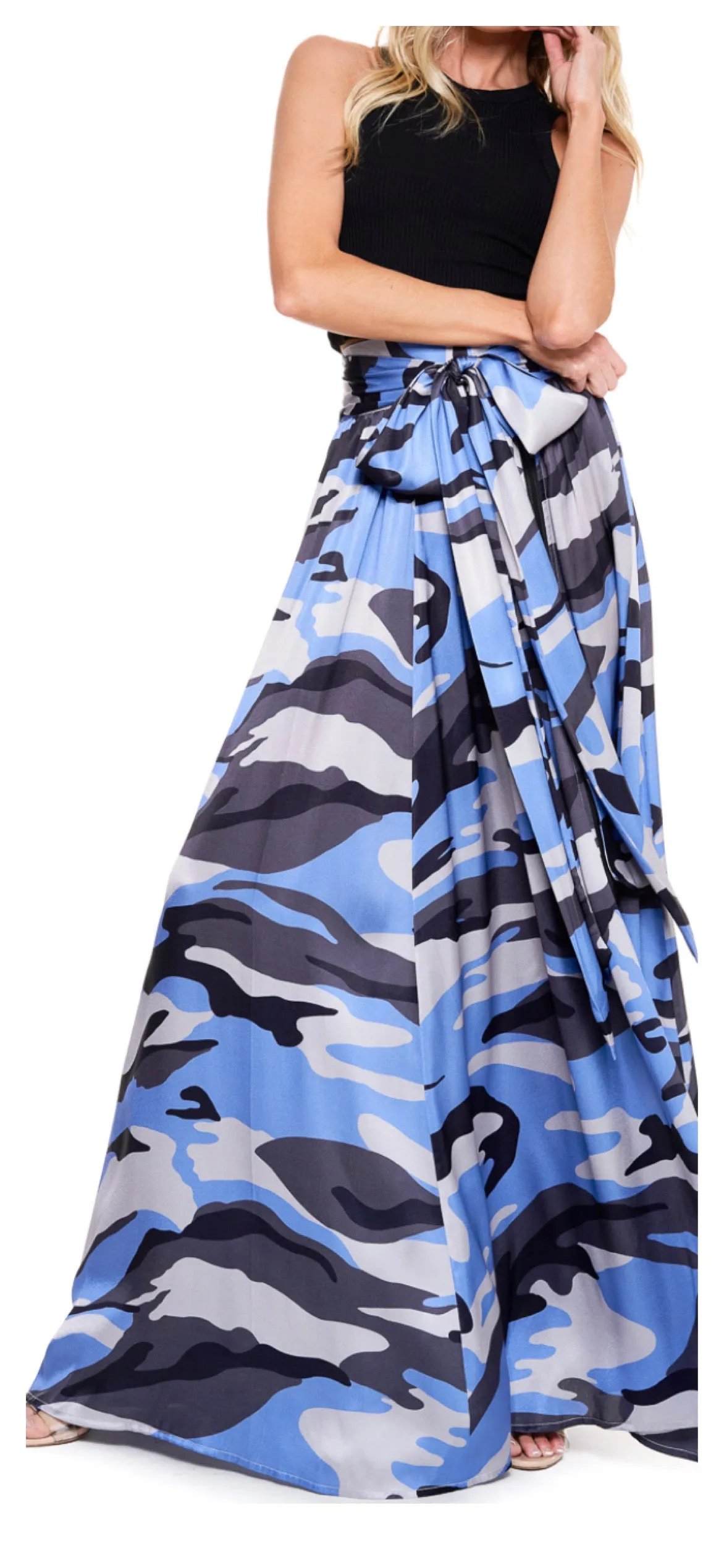 Zip it UP Camo Style Skirt Blue Camo Medium
