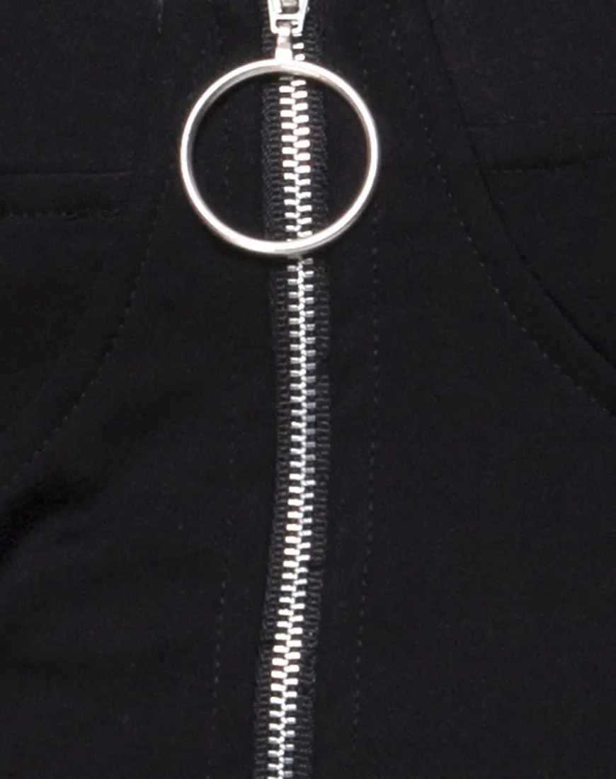 Zipshi Crop Top in Black